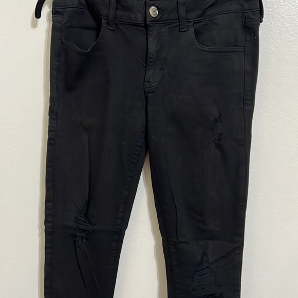 Black American Eagle distressed Jeggings - Picture 2 of 5